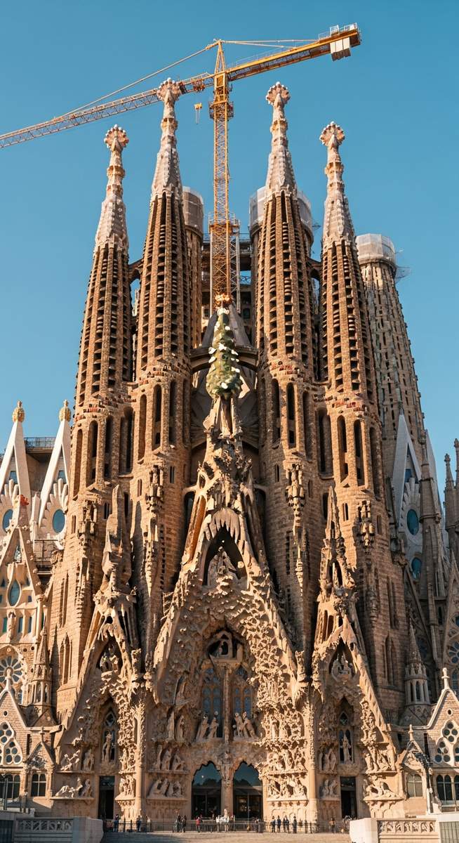 a famous Barcelona monument close up