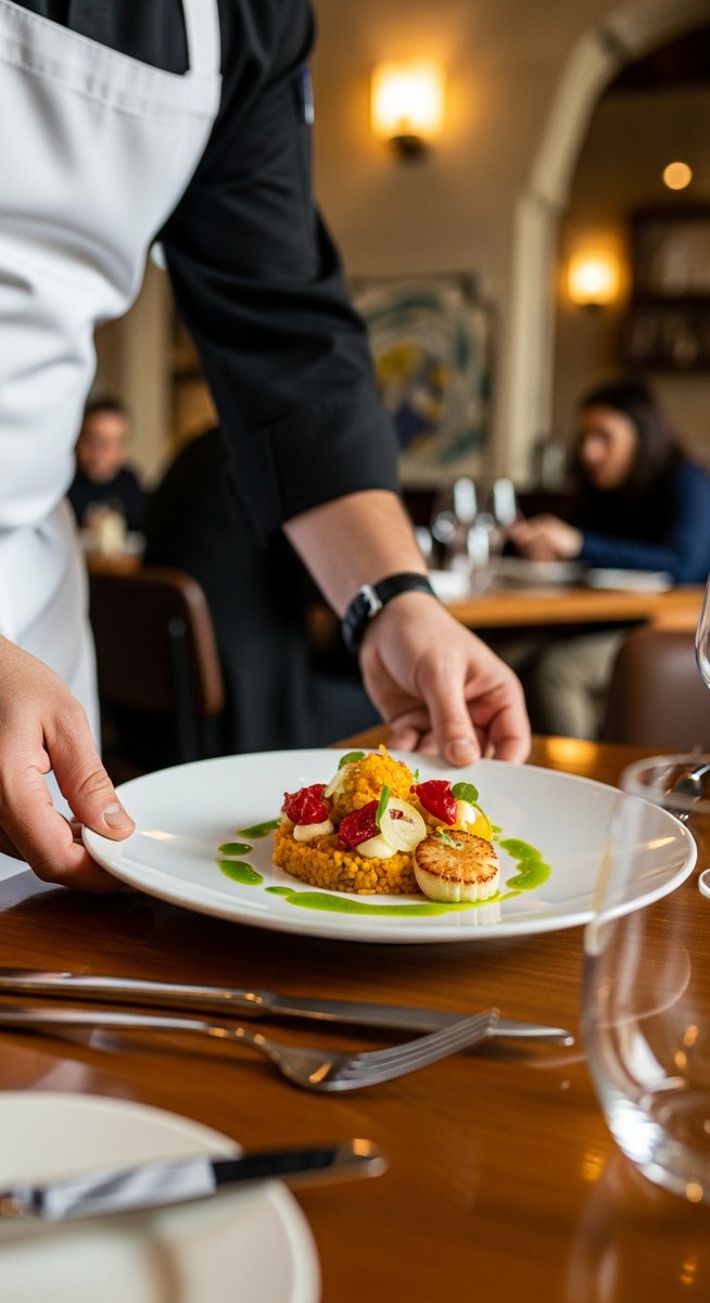 a plate of food being served at a Barcelona restaurant
