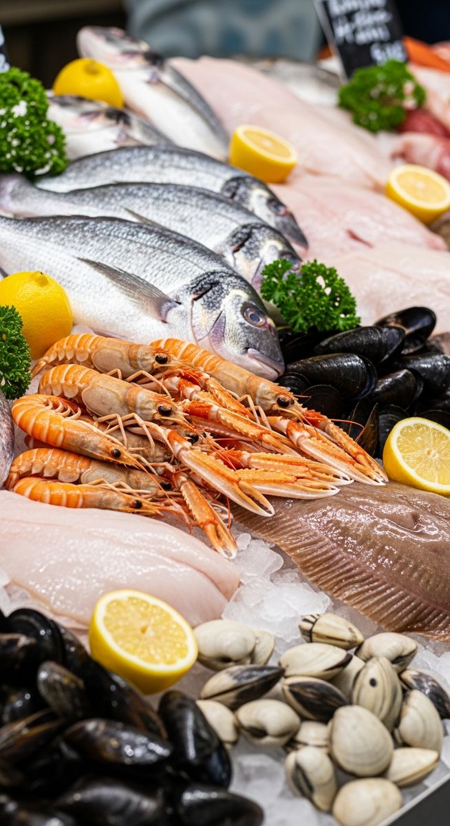 fresh seafood at a Barcelona market