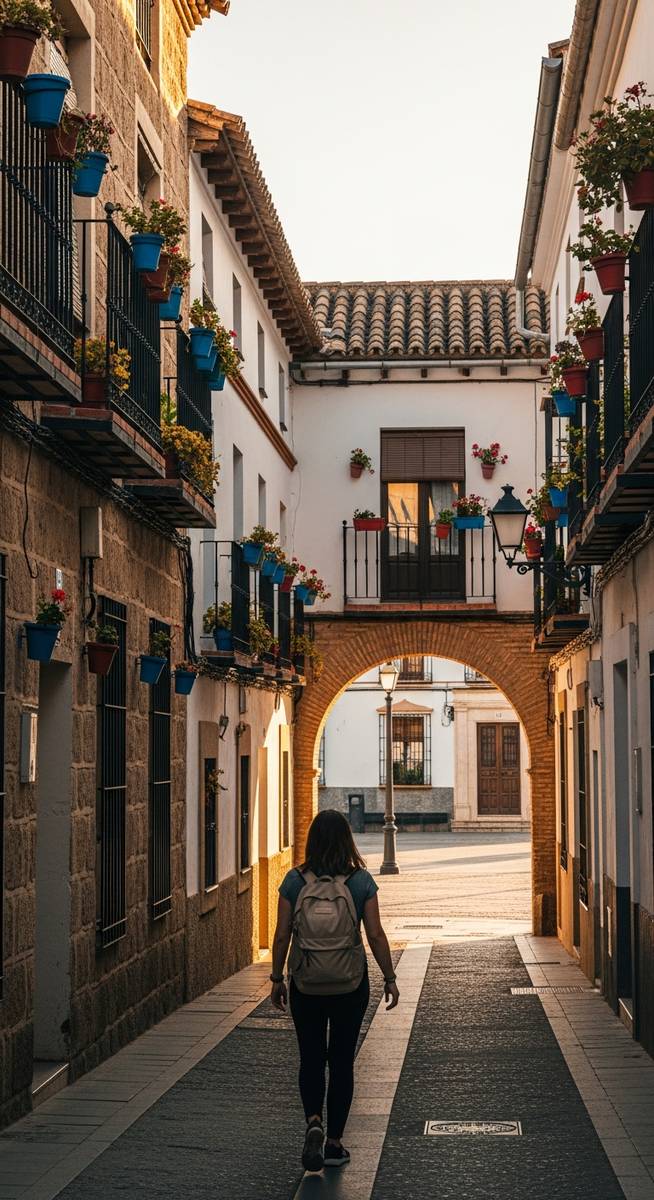 a woman exploring a Spain neighbourhood solo as a travel tip