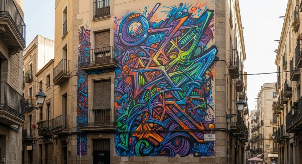 a travel photo from street art barcelona