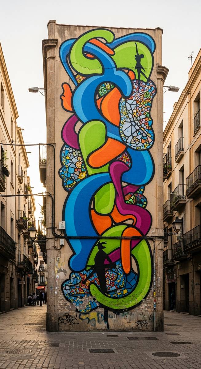 a travel photo from street art barcelona