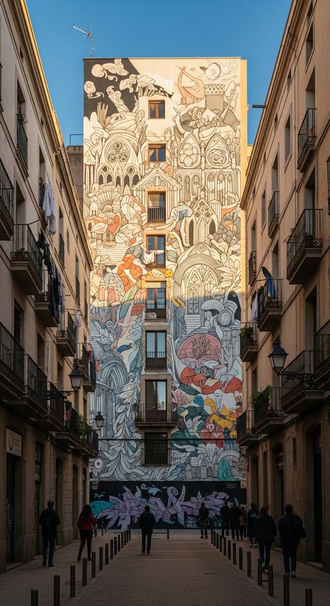 a travel photo from street art barcelona
