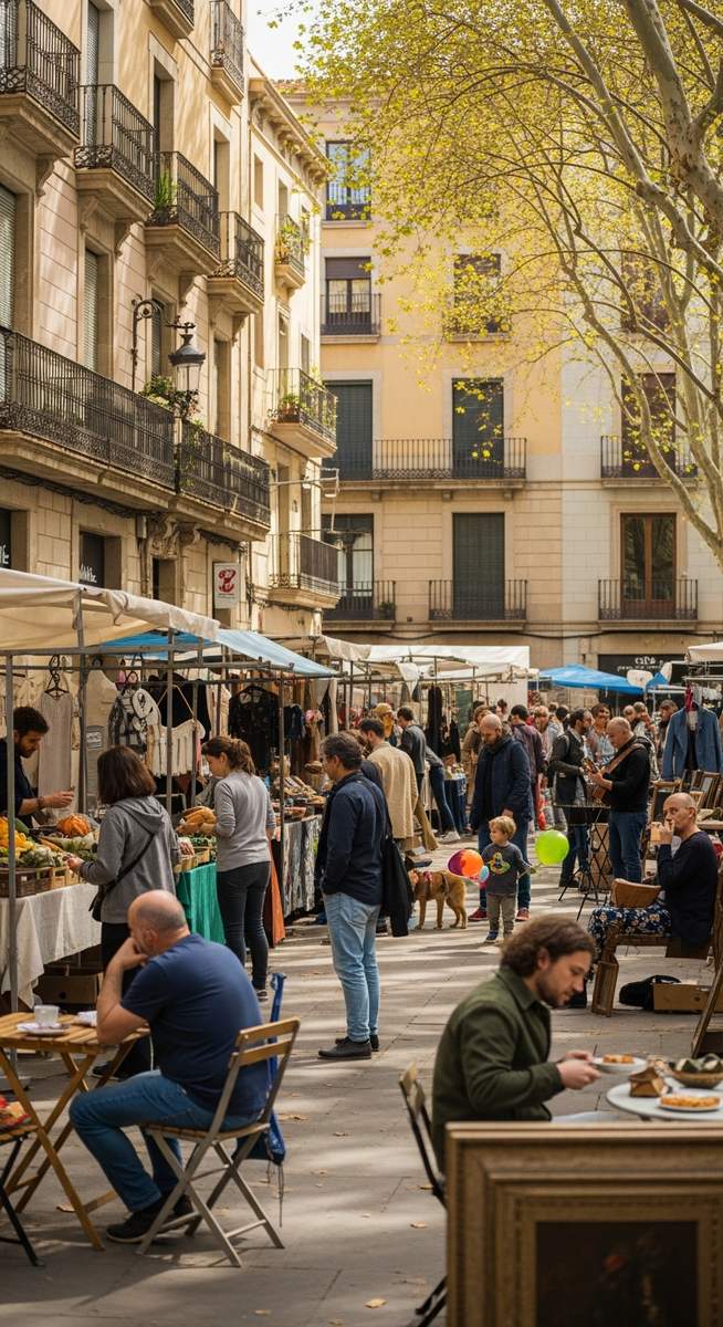a photo illustrating 12. find one of barcelona's sunday outdoor markets in Barcelona