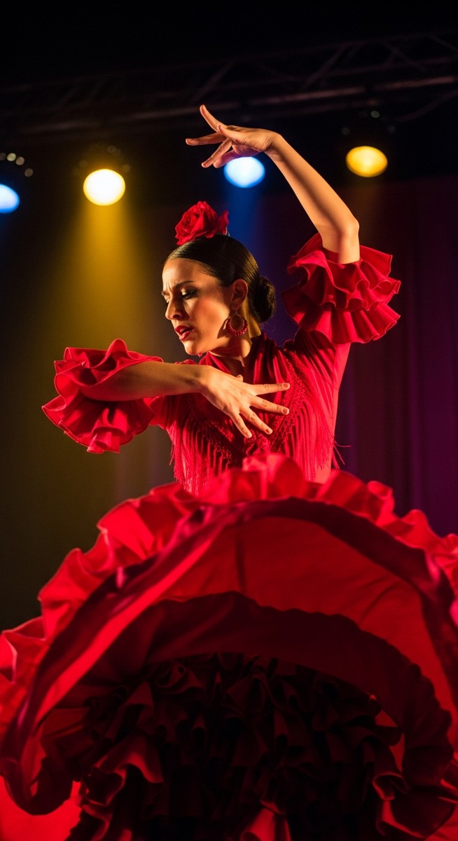 a flamenco dancer performing in Barcelona