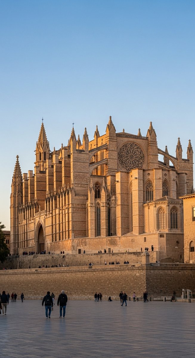 a photo illustrating 1. explore the gothic cathedral of santa marÃa (la seu) in Mallorca