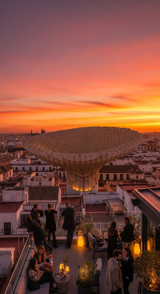 a photo illustrating 14. enjoy a rooftop sunset in Seville