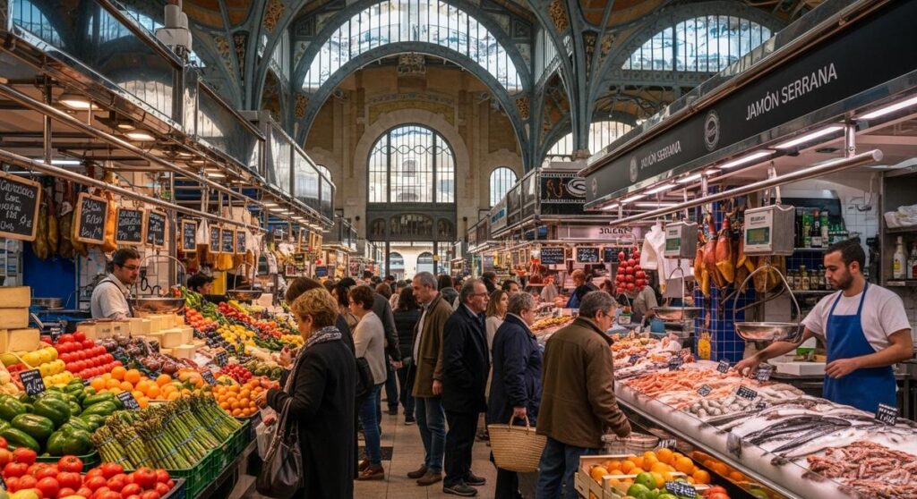 a photo illustrating 1. central market in Valencia