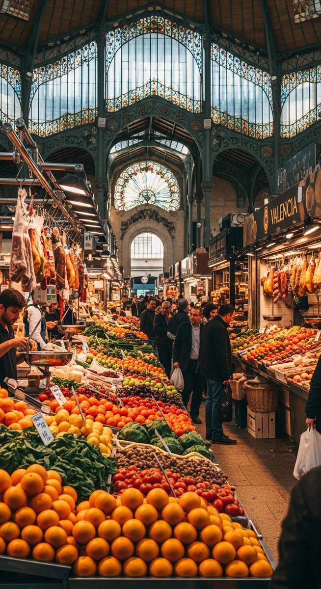a photo illustrating 1. central market in Valencia