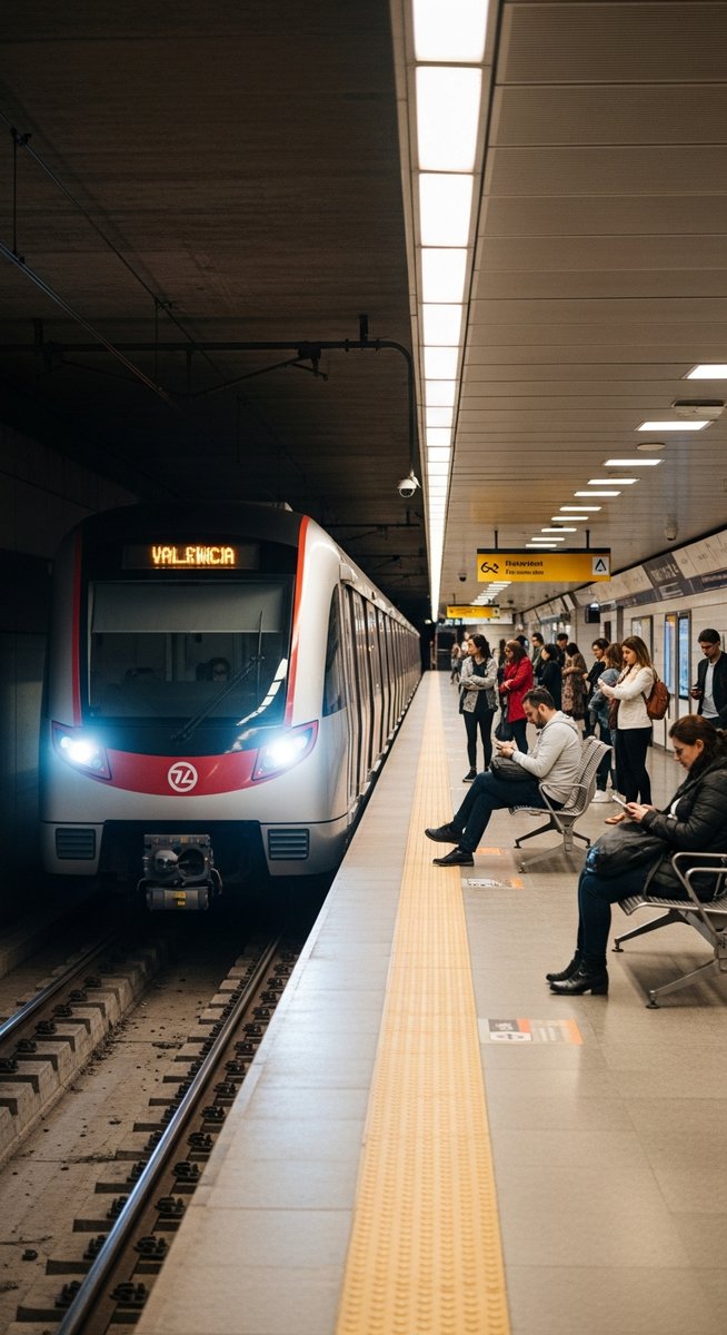 a travel photo from valencia metro using the metro