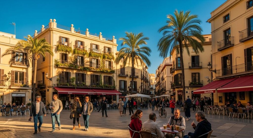 a sunny Valencia street in