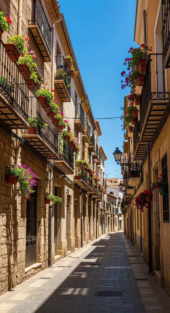 an old-town street in Valencia in