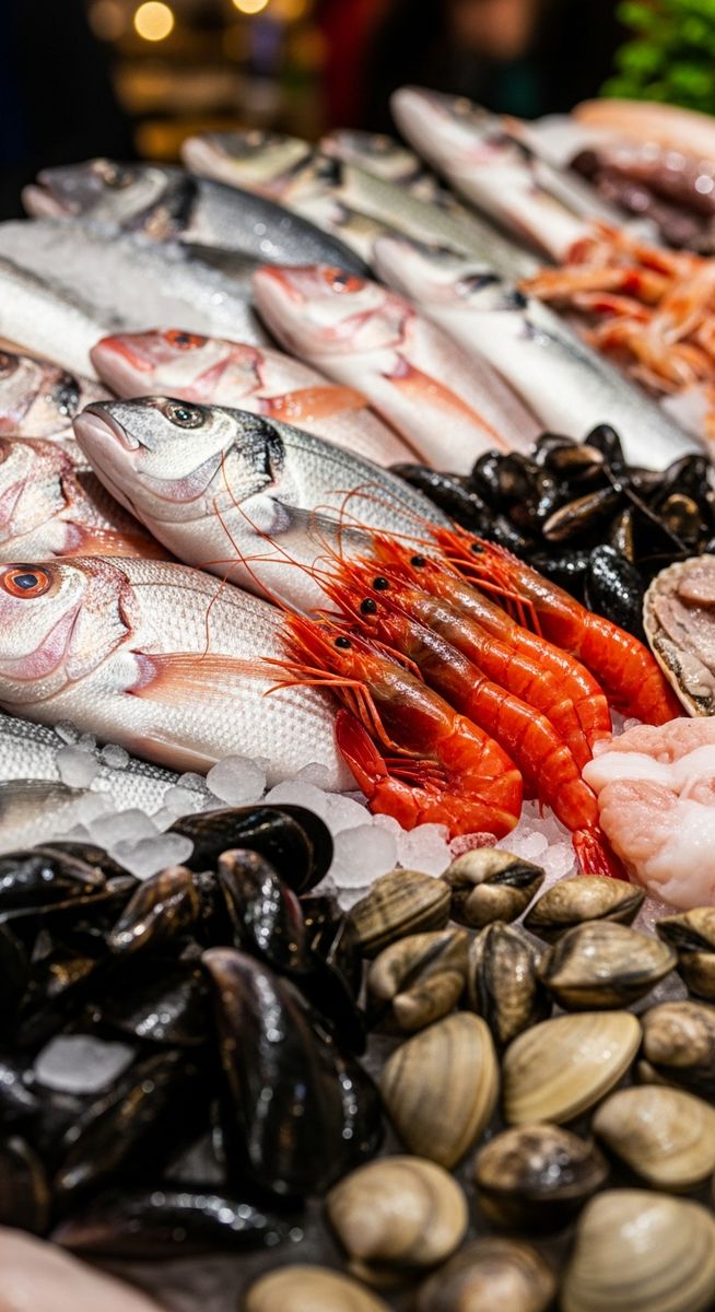 fresh seafood at a Barcelona market