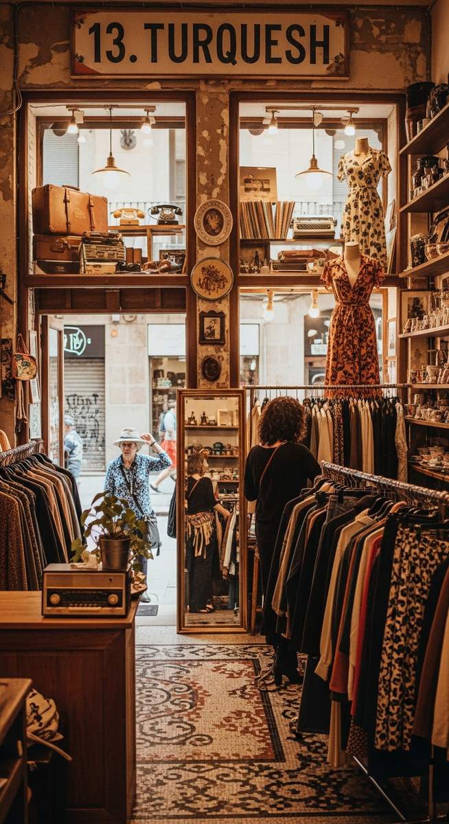 a photo illustrating 13. turquesh in Barcelona at a vintage shop in Barcelona