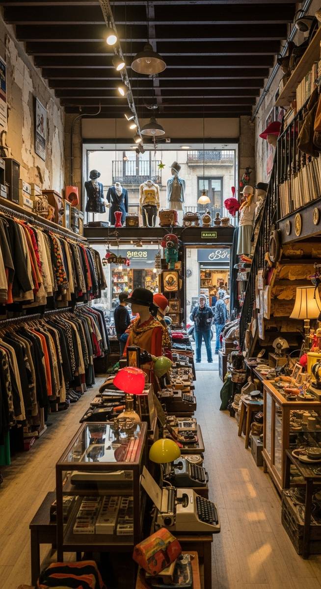 a photo illustrating 3. holala! tallers in Barcelona at a vintage shop in Barcelona