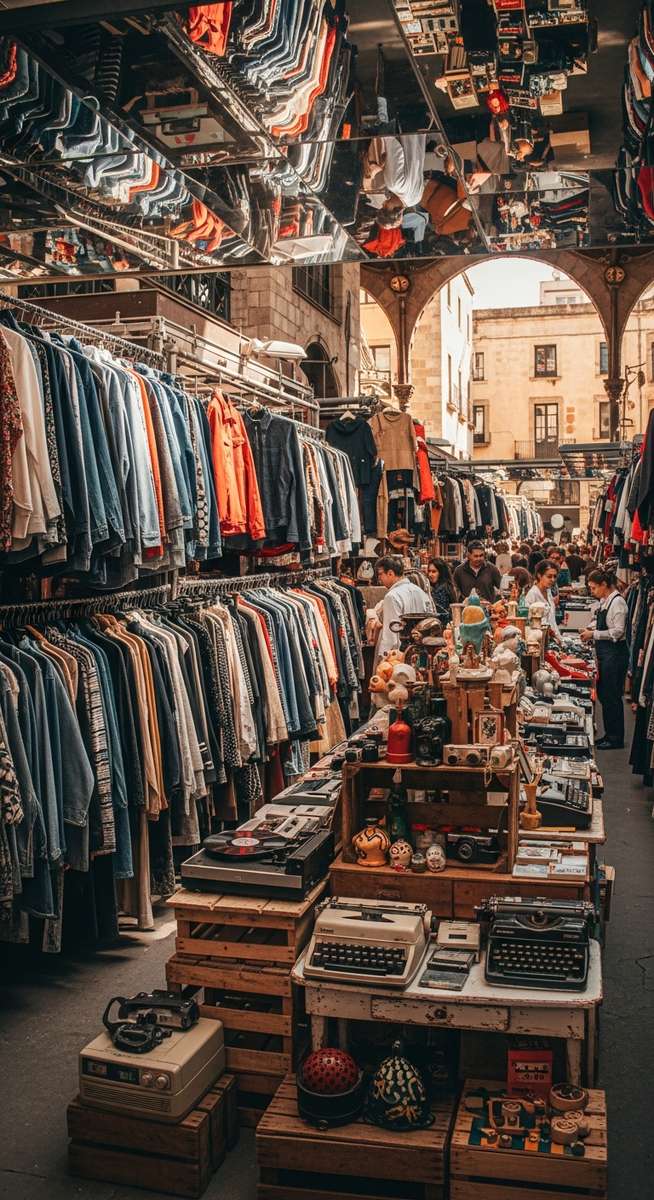 a photo illustrating 5. mercat del encants in Barcelona at a vintage shop in Barcelona