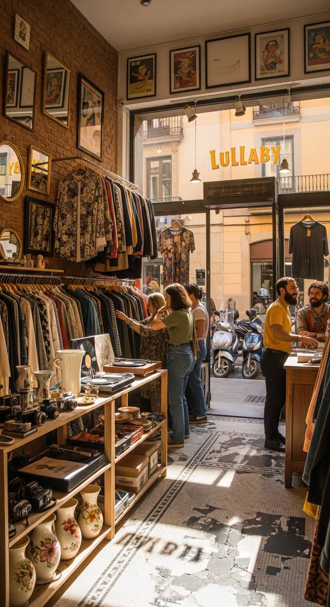 a photo illustrating 9. lullaby in Barcelona at a vintage shop in Barcelona
