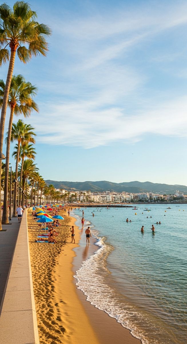 a Spanish beach in April