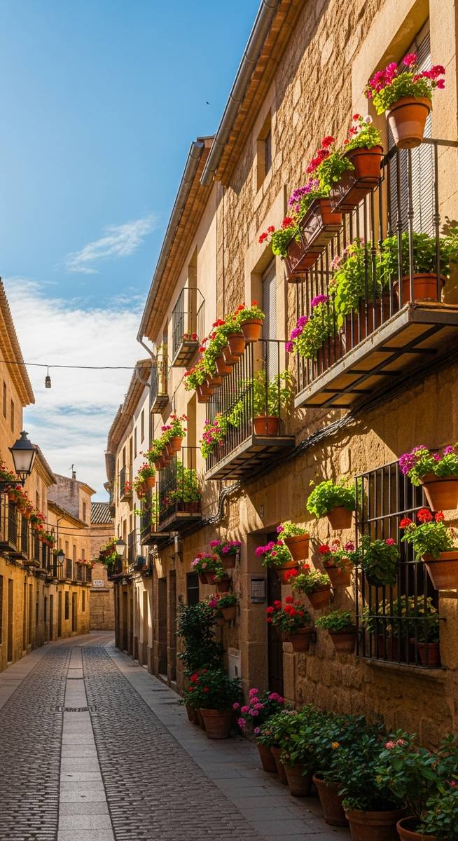 an old-town street in Spain in April