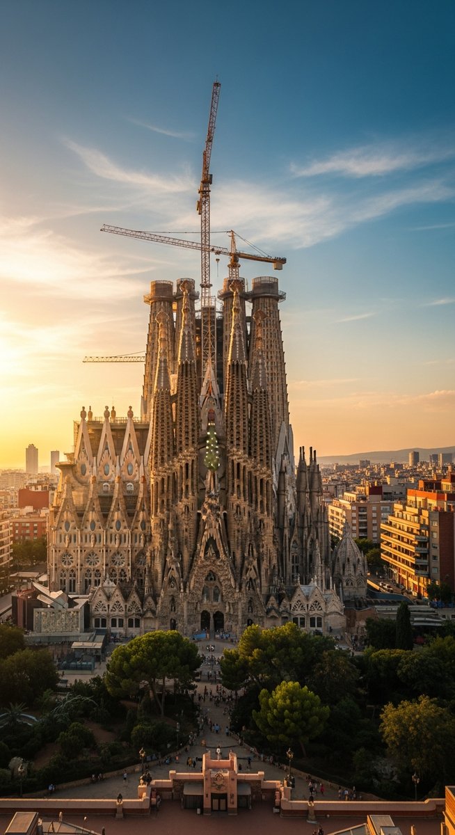 the Spain skyline in August afternoon light