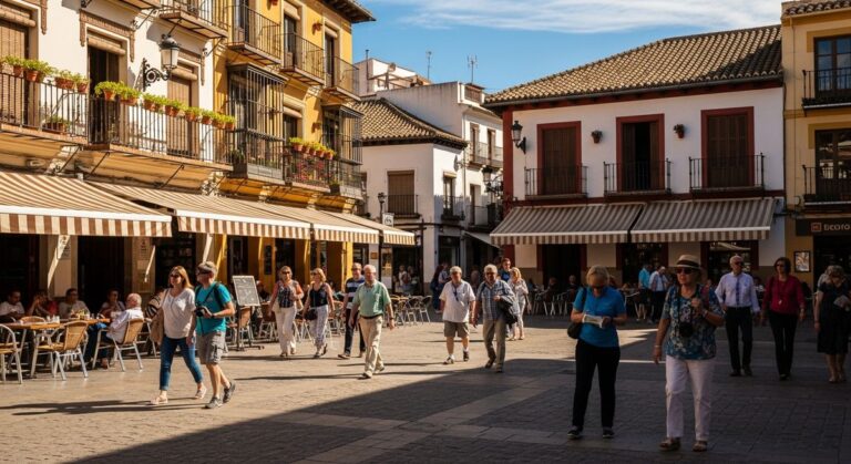 a sunny Spain street in August