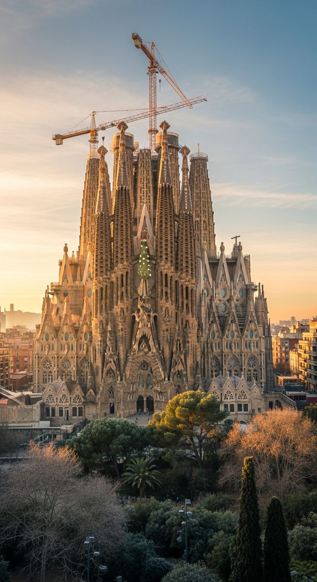 the Spain skyline in December afternoon light