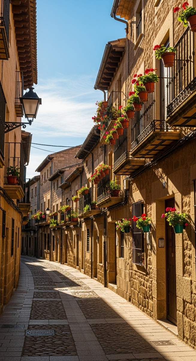 an old-town street in Spain in December