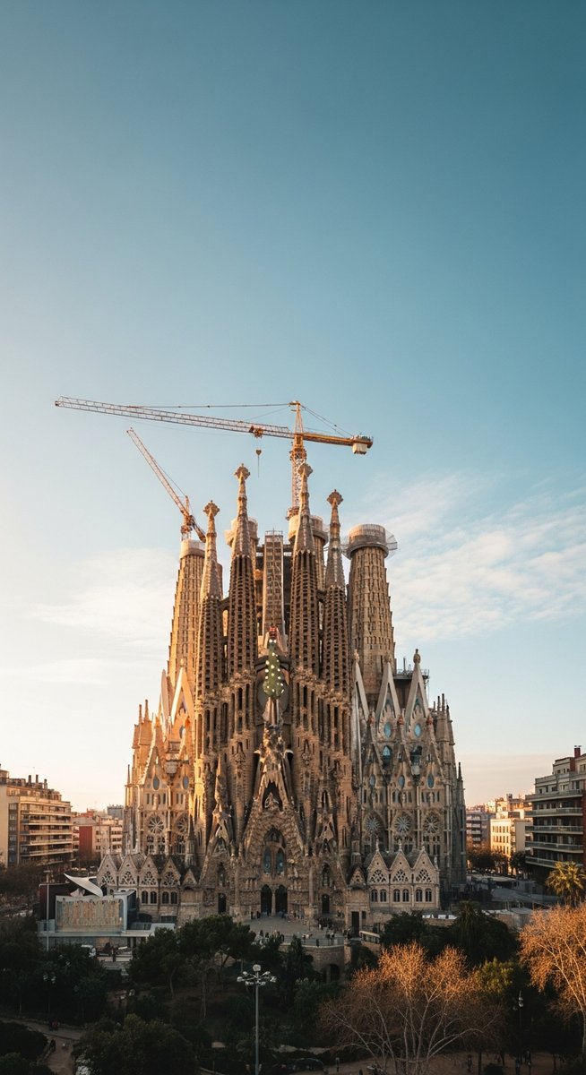 the Spain skyline in February afternoon light