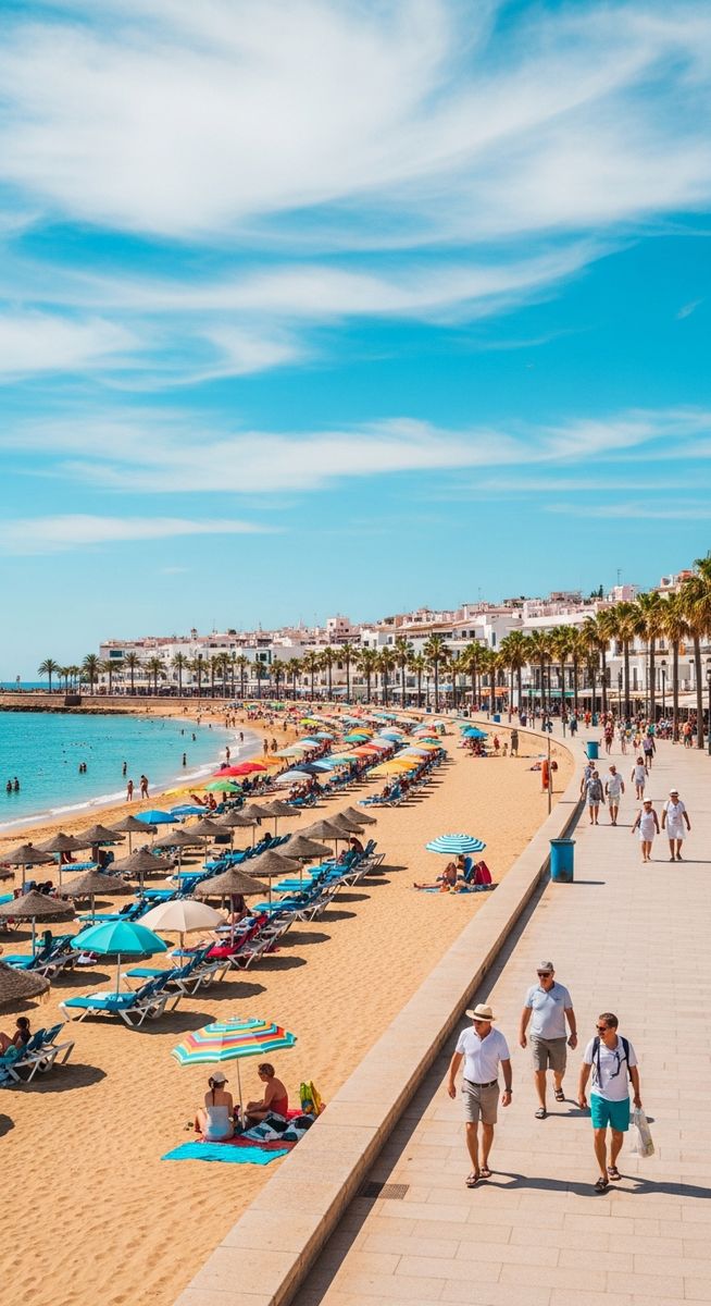 a Spanish beach in February