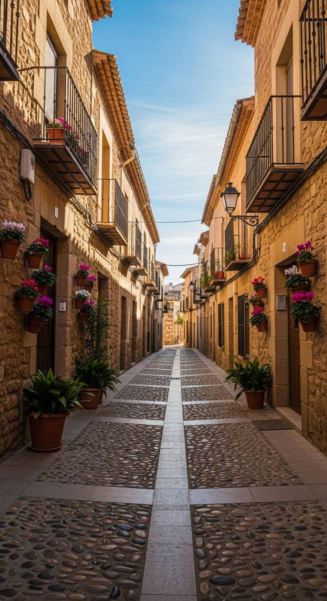 an old-town street in Spain in February