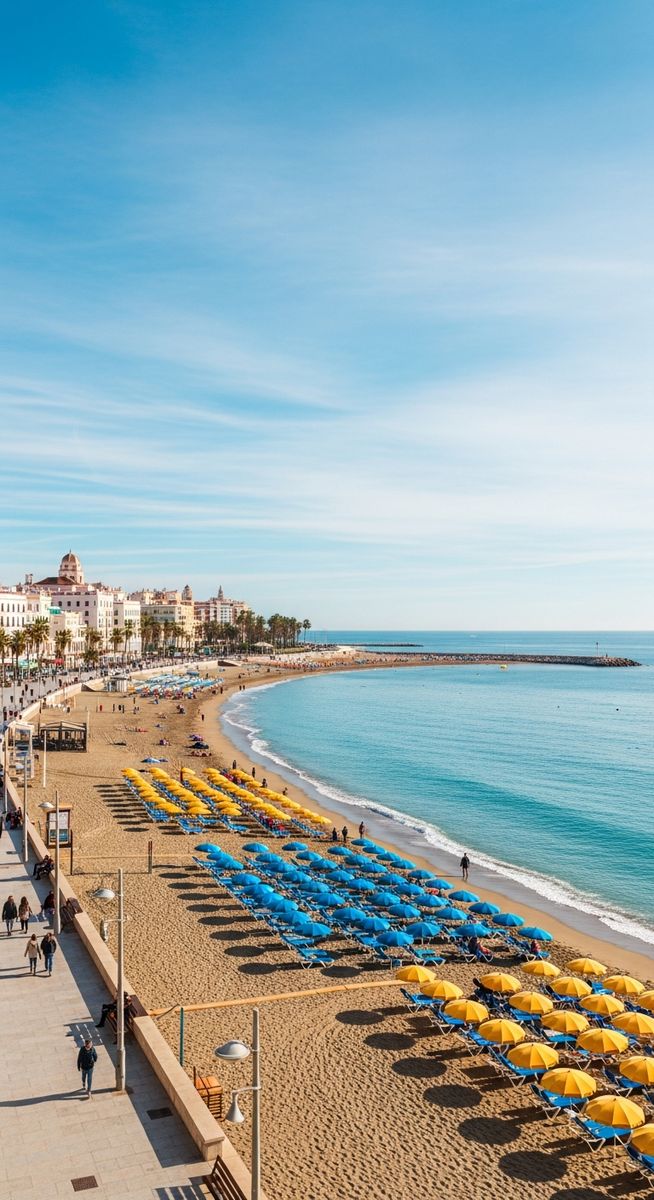 a Spanish beach in January