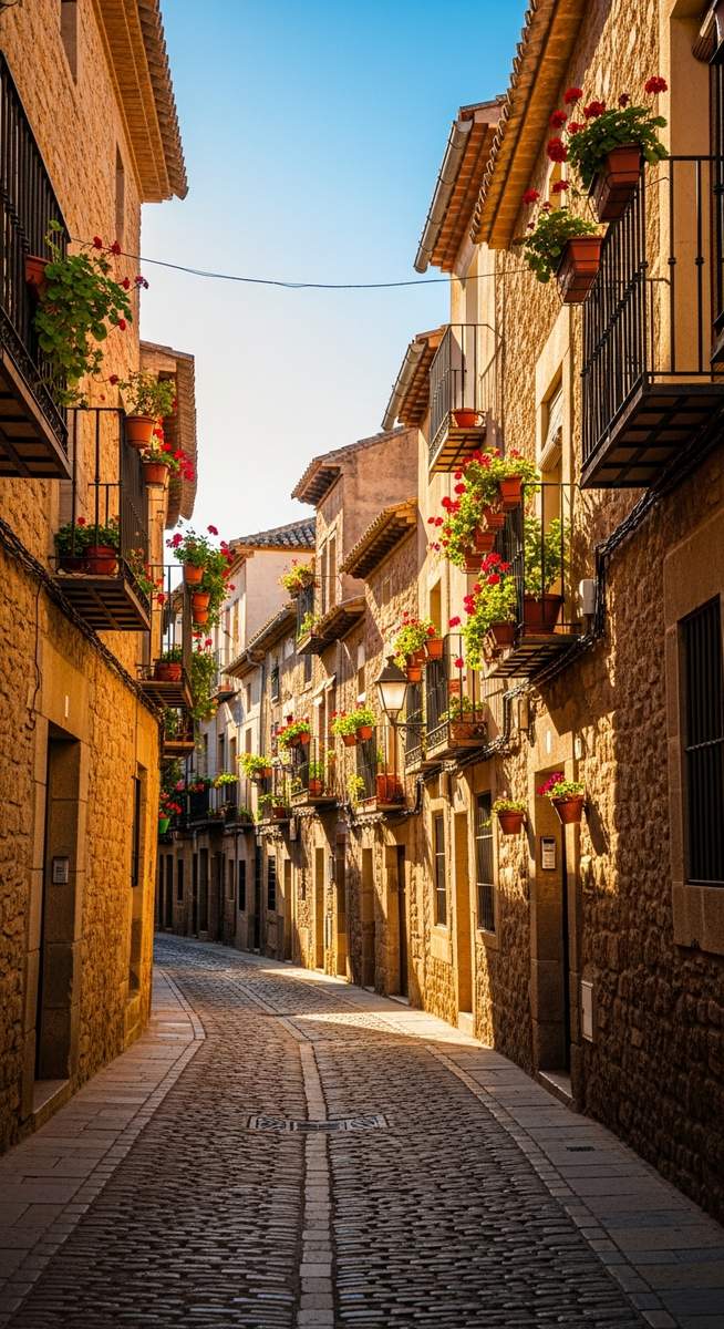 an old-town street in Spain in January