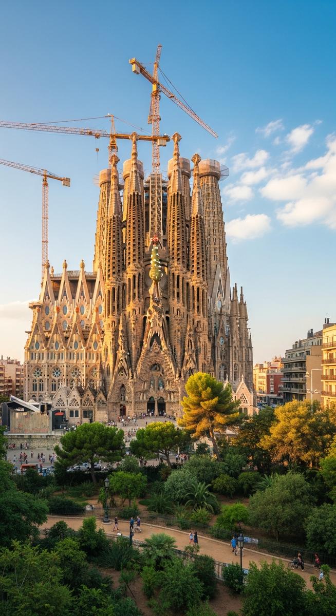 the Spain skyline in July afternoon light