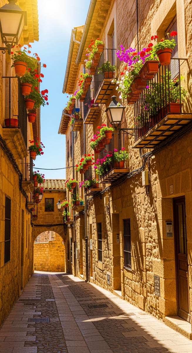 an old-town street in Spain in July