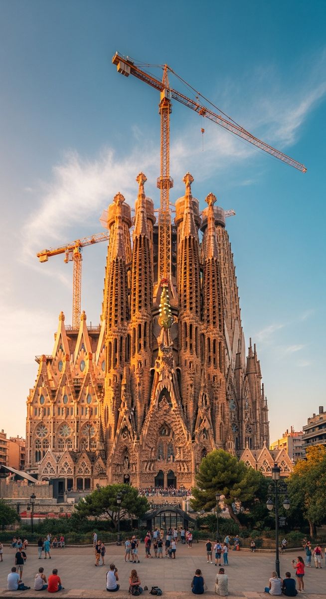 the Spain skyline in June afternoon light