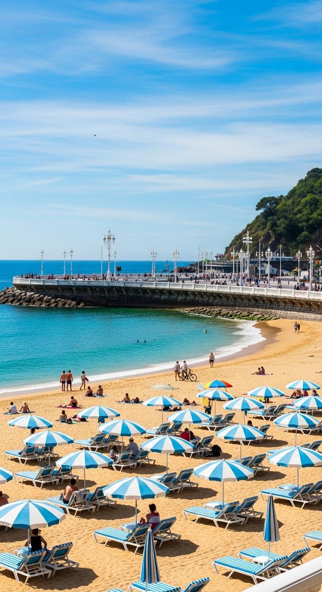 a Spanish beach in May