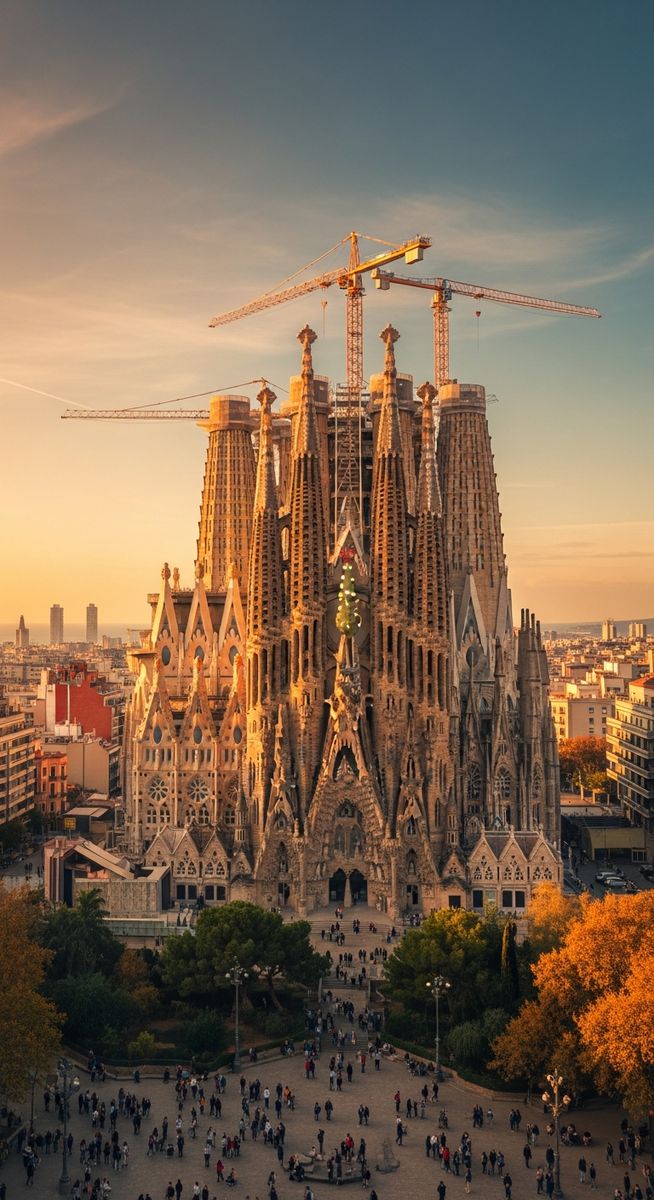 the Spain skyline in November afternoon light