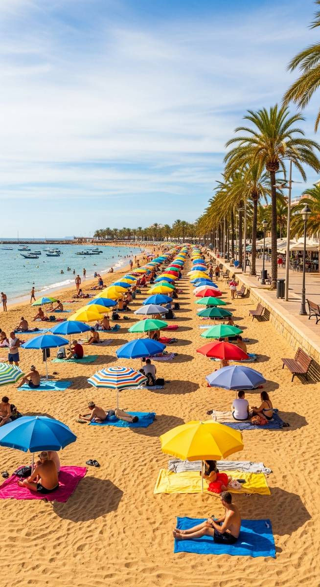 a Spanish beach in November