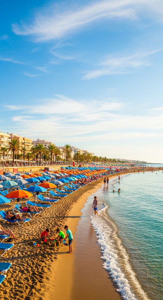 a Spanish beach in October