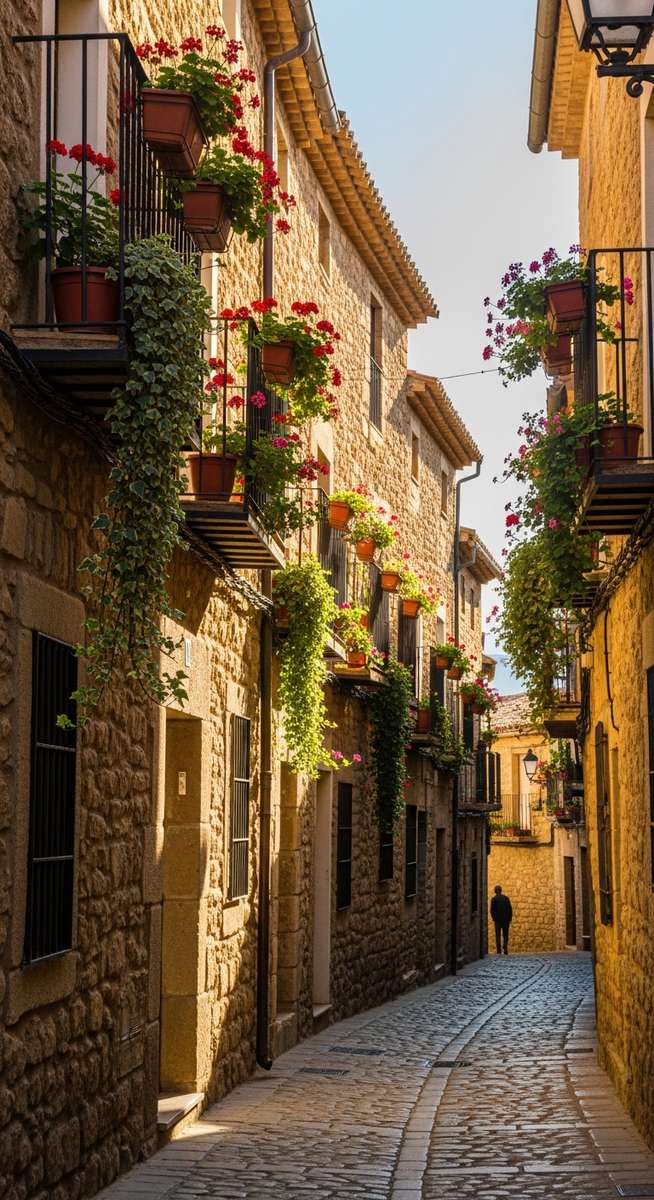 an old-town street in Spain in October