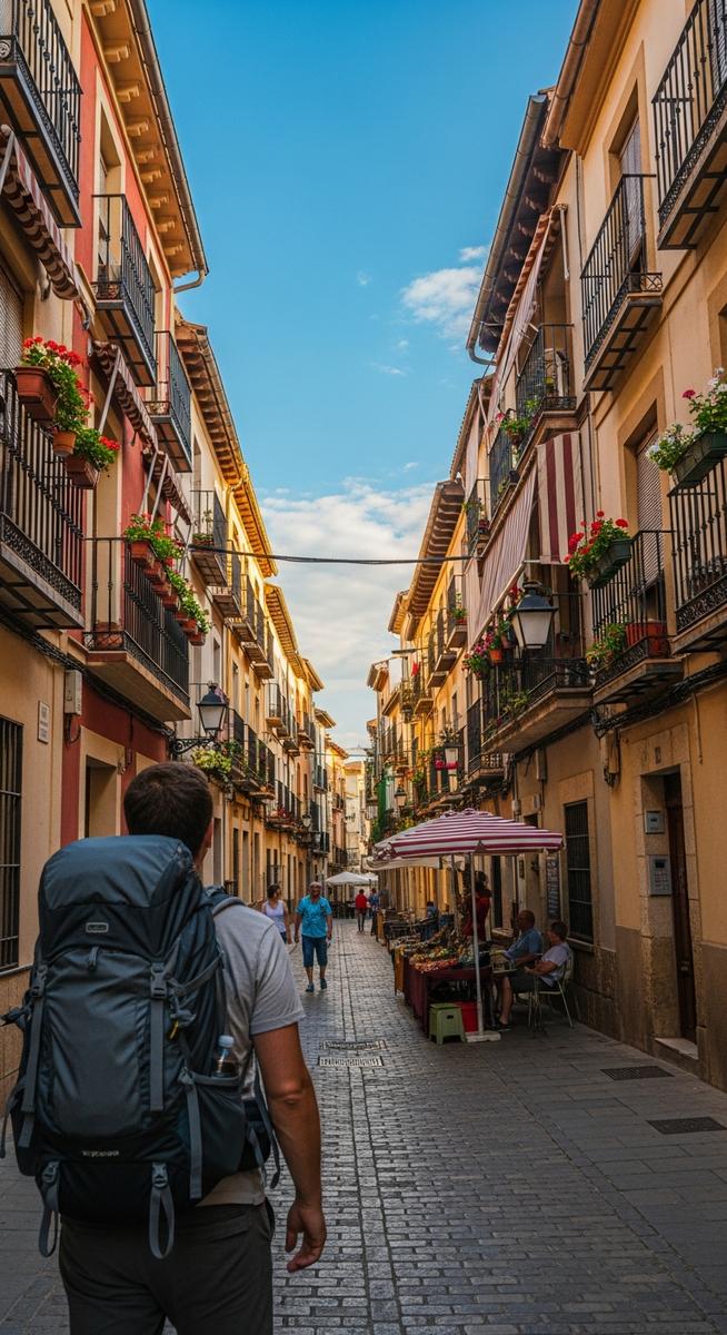 a traveller exploring a Spain neighbourhood in September