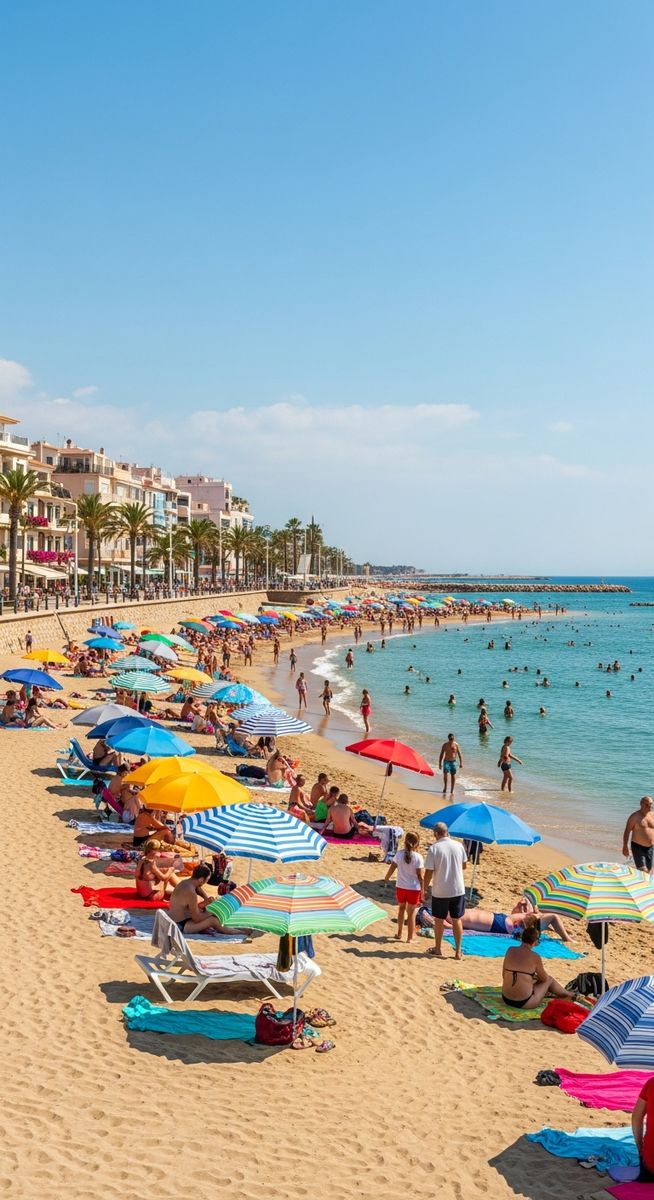 a Spanish beach in September