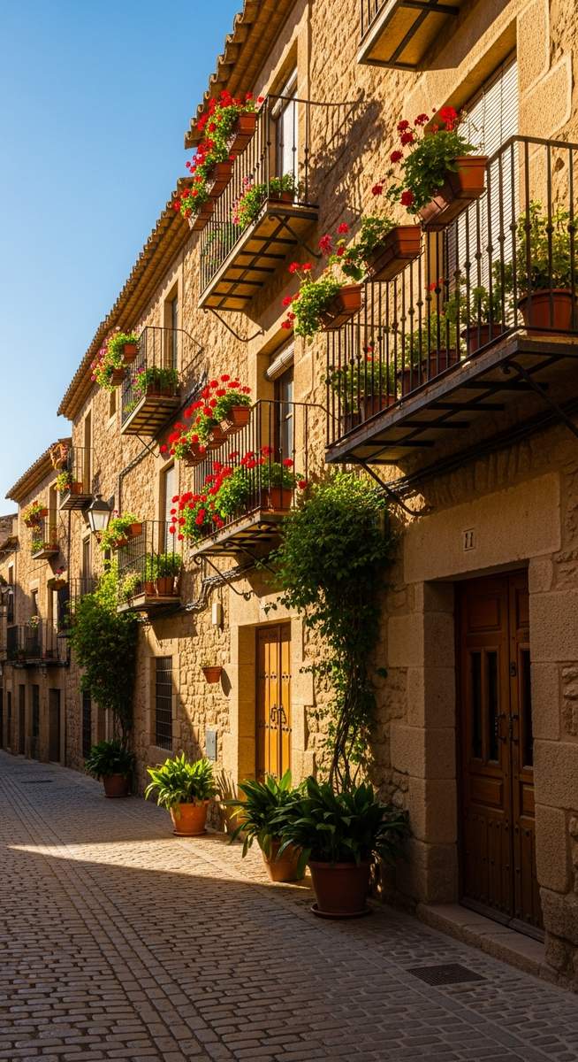an old-town street in Spain in September