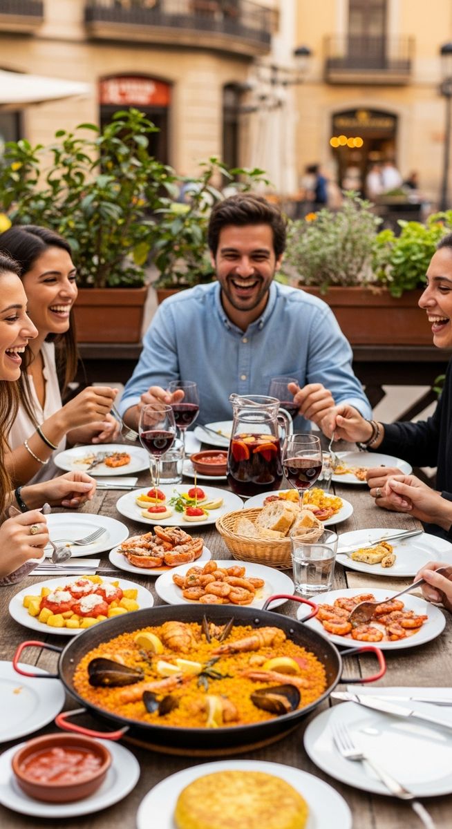 a traditional Spanish meal in Barcelona