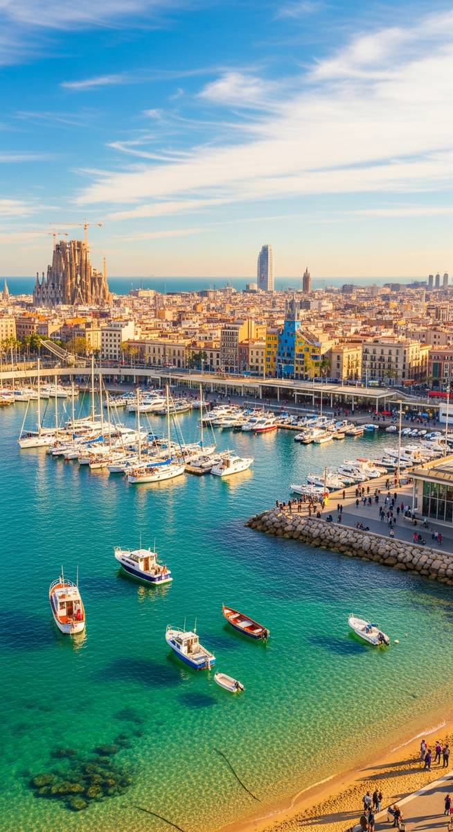 the Barcelona coastline or port