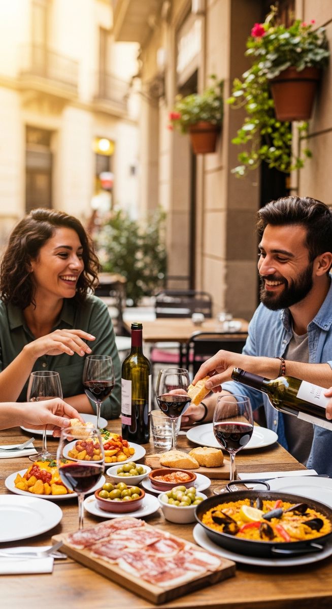 a traditional Spanish meal in Barcelona