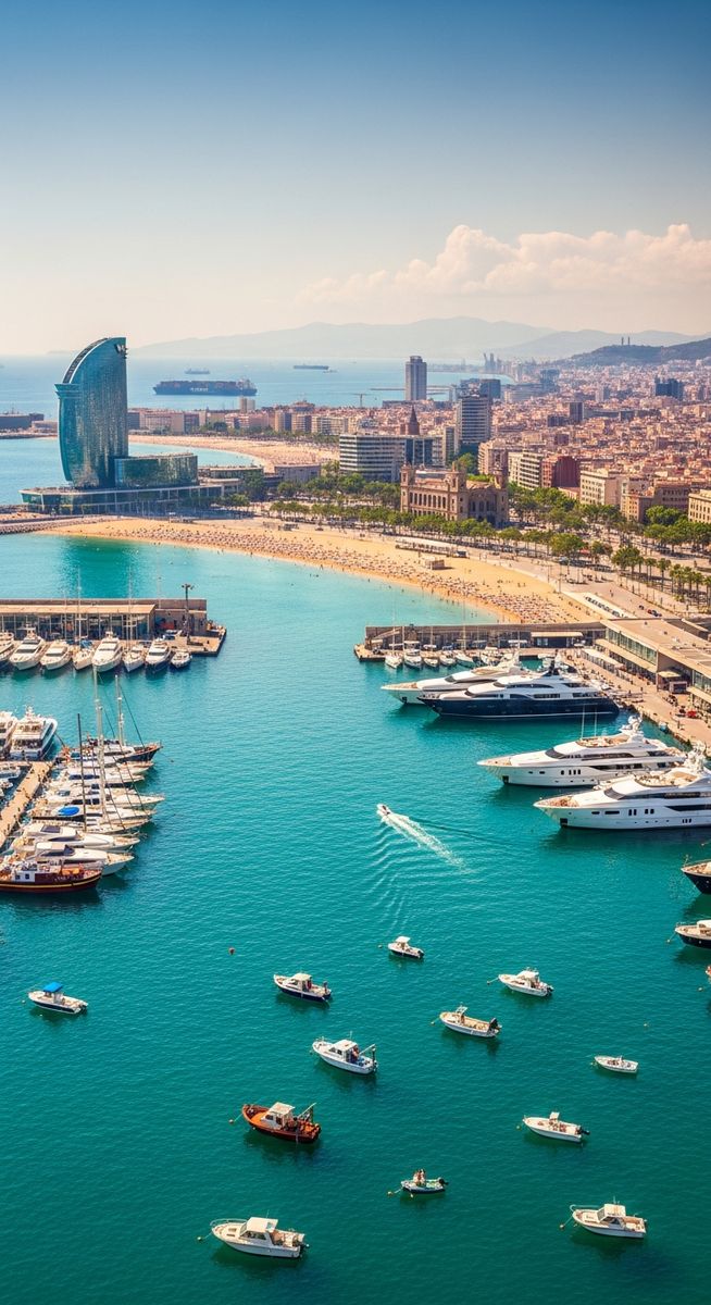 the Barcelona coastline or port