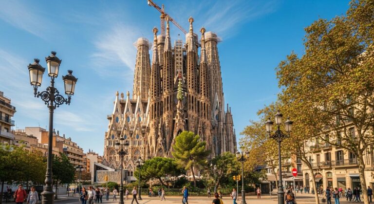 a famous Barcelona landmark or skyline