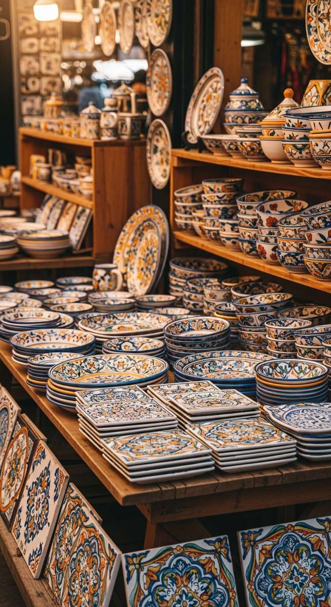 a photo illustrating 1. hand-painted ceramics in Valencia as a souvenir or shopping idea