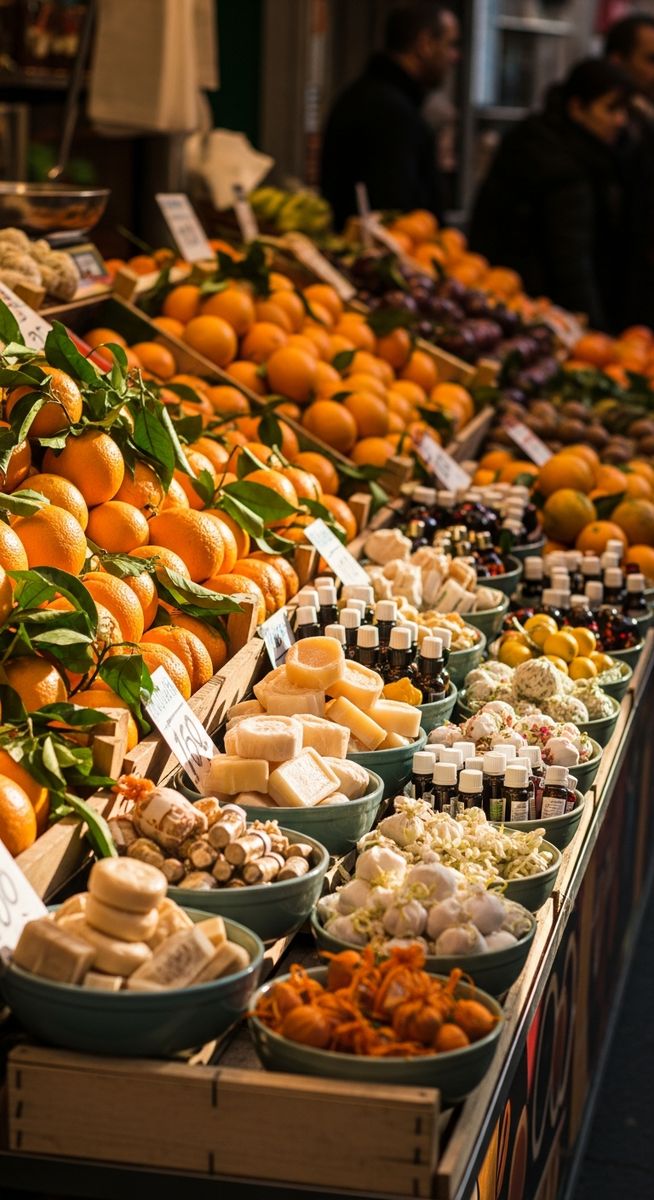 a photo illustrating 2. oranges and orange blossom products in Valencia